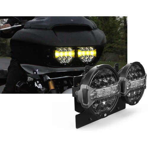 PartzBiz HD: DNL.D14.10200.K-DENALI D14 Destroyer Headlight Kit ('15-'23 Road Glide) | Kraus Moto PartzBiz HD: DNL.D14.10200.K-DENALI D14 Destroyer Headlight Kit ('15-'23 Road Glide) | Kraus Moto