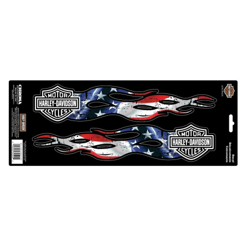 PartzBiz HD: 5000029-สติ๊กเกอร์ Harley-Davidson B&S Flames Stars & Stripes CG-32509