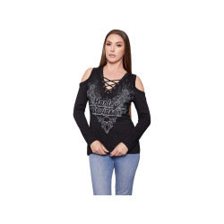 PartzBiz HD 92757 - Harley-Davidson Women Longsleeve Iron Flame HT4486BLK