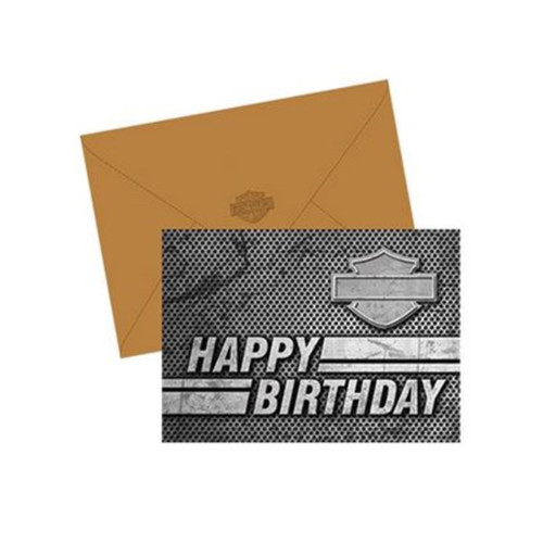 PartzBiz HD: 5000311-Harley-Davidson Birthday Card Hdl-20051 Black White