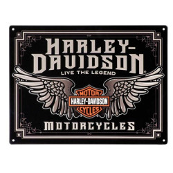 PartzBiz HD 101550 - ป้ายดีบุก Harley-Davidson H-D Winged Bar & Shield HDL-15544