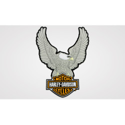 PartzBiz HD 101708 - ป้าย/ตราสัญลักษณ์ Harley-Davidson Silver Eagle Bar&Shield 8011604