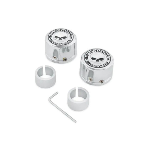 PartzBiz HD: 5000688-Front Axle Caps 43163-08A Willie G. Skull Chrom