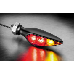 PartzBiz HD 82732 - Ricks Harley 3in1-ไฟท้าย RHOMBUS-S สีดำ/ใส RR