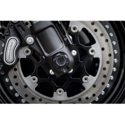 PartzBiz HD 103702 - ฝาครอบเพลาหน้า Fat Bob สีดำ พรีเมี่ยม คู่