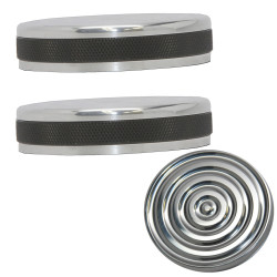 PartzBiz HD SD-GC-BAY-BE-AC-SET - ฝาถังน้ำมัน Speed ​​Dealer Customs Bullseye Series - Harley Davidson 1973-1982