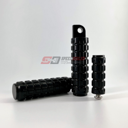 PartzBiz HD SD-FFP-TP-SI-MK2-COMBO-BK - Speed Dealer Customs MK2 Black Anodized Foot Pegs and Single Toe Peg Kit PartzBiz HD SD-FFP-TP-SI-MK2-COMBO-BK - Speed Dealer Customs MK2 Black Anodized Foot Pegs and Single Toe Peg Kit