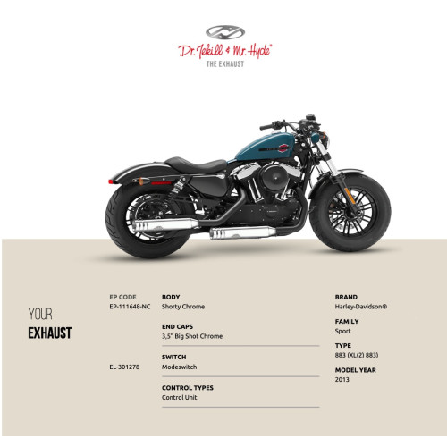 PartzBiz HD: EP-111648-NC-Sportster 883 Shorty Chrome Big Shot PartzBiz HD: EP-111648-NC-Sportster 883 Shorty Chrome Big Shot